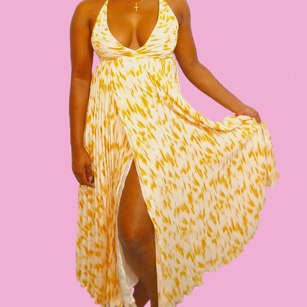 Yellow wrap around  dress